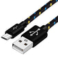 Braided Micro USB Cable 1m/2m/3m Data Sync