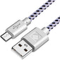 Braided Micro USB Cable 1m/2m/3m Data Sync