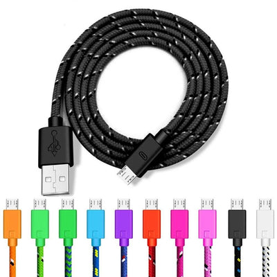 Braided Micro USB Cable 1m/2m/3m Data Sync