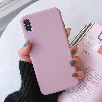 Solid Color Silicone Couples Cases For iphone